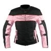 Xelement CF462 Ladies 'Pinky' Black And Pink Tri-Tex Motorcycle Jacket With X-Armor Protection