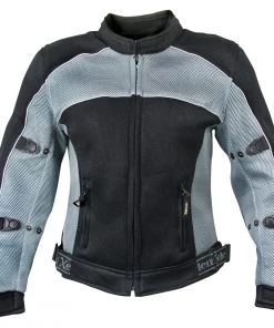 Motorcycle Jackets Xelement CF507 Women's 'Guardian' Black And Grey Mesh Jacket With X-Armor Protection