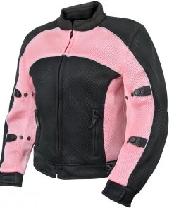Xelement CF508 Women's'Guardian' Black And Pink Mesh Jacket With X-Armor Protection