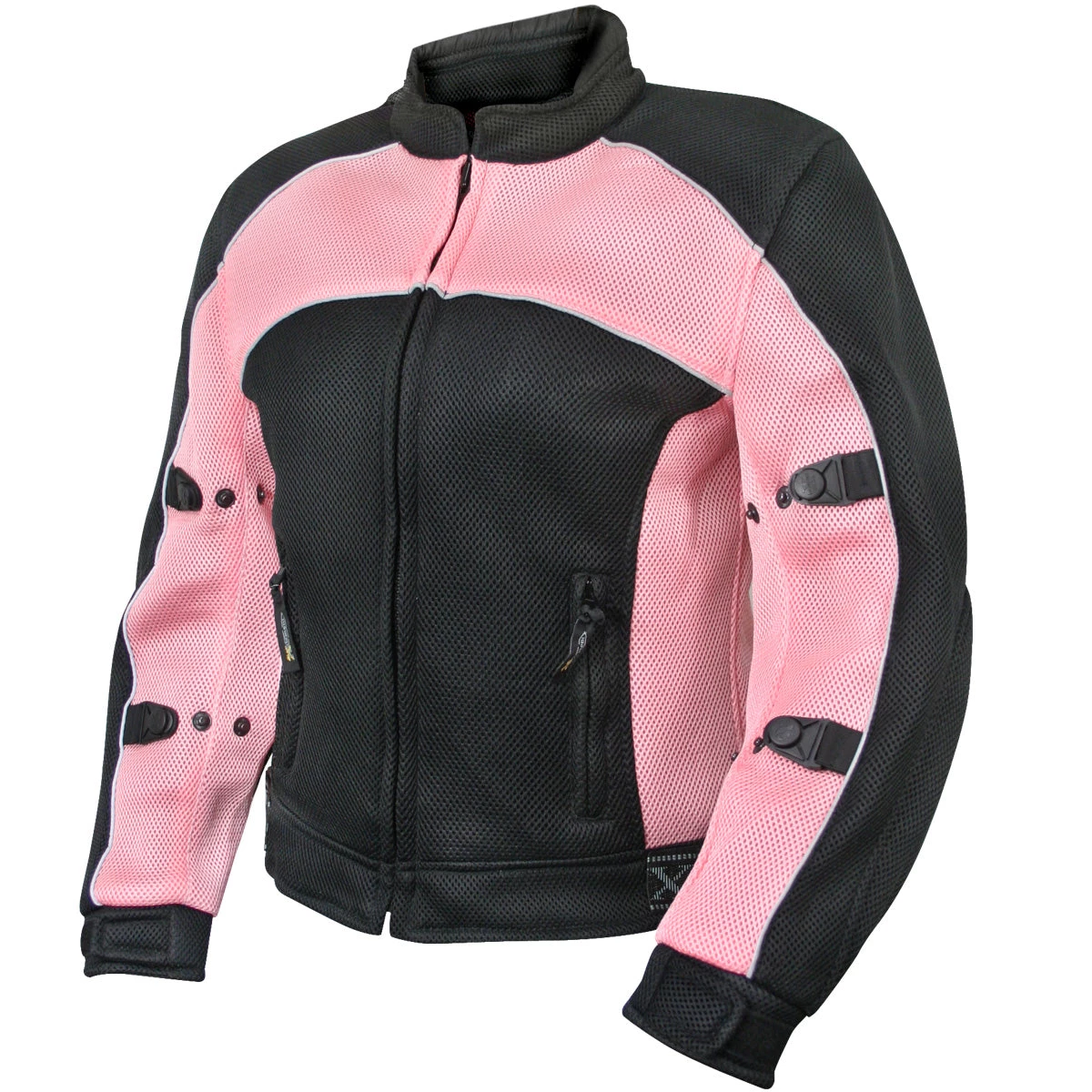 Xelement CF508 Women's 'Guardian' Black And Pink Mesh Jacket With X-Armor Protection