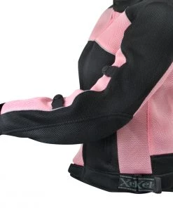 Xelement CF508 Women's'Guardian' Black And Pink Mesh Jacket With X-Armor Protection