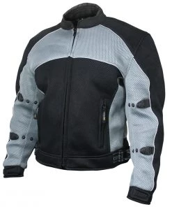 Motorcycle Jackets Xelement CF511 Men's'Guardian' Black And Silver Mesh Sports Jacket With X-Armor Protection