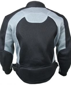 Motorcycle Jackets Xelement CF511 Men's'Guardian' Black And Silver Mesh Sports Jacket With X-Armor Protection