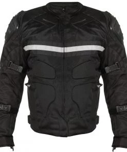 Xelement CF751 Men's 'Roll Out' Black Tri-Tex Motorcycle Jacket With X-Armor Protection