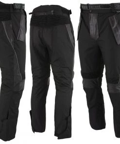 Motorcycle Pants & Chaps Xelement CF2131 Men’s ‘Road Racer’ Black Tri-Tex And Leather Motorcycle Racing Pants With X-Armor Protection