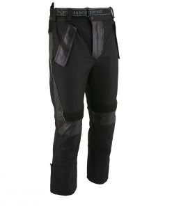 Motorcycle Pants & Chaps Xelement CF2131 Men’s ‘Road Racer’ Black Tri-Tex And Leather Motorcycle Racing Pants With X-Armor Protection