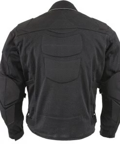 Xelement CF2157 Men's'Caliber' Black Mesh Motorcycle Jacket With X-Armor Protection Motorcycle Jackets