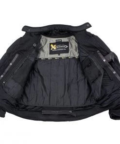 Xelement CF2157 Men's'Caliber' Black Mesh Motorcycle Jacket With X-Armor Protection Motorcycle Jackets