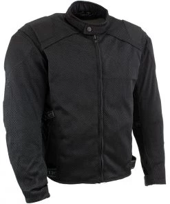 Xelement CF2157 Men's'Caliber' Black Mesh Motorcycle Jacket With X-Armor Protection Motorcycle Jackets
