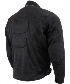Xelement CF2157 Men's'Caliber' Black Mesh Motorcycle Jacket With X-Armor Protection Motorcycle Jackets