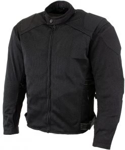 Xelement CF2157 Men's 'Caliber' Black Mesh Motorcycle Jacket With X-Armor Protection Motorcycle Jackets