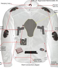 Xelement CF2157 Men's 'Caliber' Black Mesh Motorcycle Jacket With X-Armor Protection Motorcycle Jackets