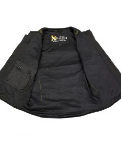 Motorcycle Vests Xelement CF244 Men's'Delta' Black Padded Tri-Tex Fabric And Mesh Vest