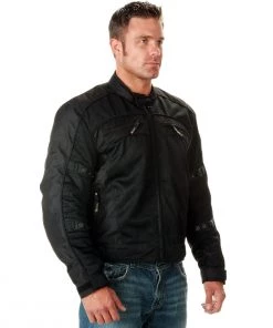 Xelement CF380 Men's'Devious' Black Mesh Jacket With CE X-Armor Protection