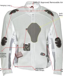 Motorcycle Jackets Xelement CF505 Men's 'Phantom Rider' Black Advanced Mesh Sports Jacket With X-Armor Protection