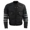Motorcycle Jackets Xelement CF5050 Men's 'Morph' Black And Grey Tri-Tex Armored Jacket With Removable Sleeves