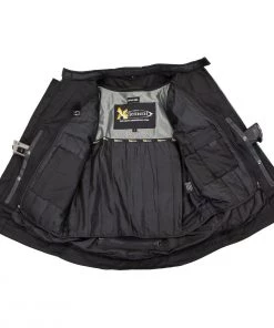 Motorcycle Jackets Xelement CF5050 Men's'Morph' Black And Grey Tri-Tex Armored Jacket With Removable Sleeves