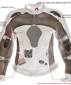 Motorcycle Jackets Xelement CF511 Men's 'Guardian' Black And Silver Mesh Sports Jacket With X-Armor Protection