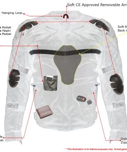 Xelement CF751 Men's 'Roll Out' Black Tri-Tex Motorcycle Jacket With X-Armor Protection