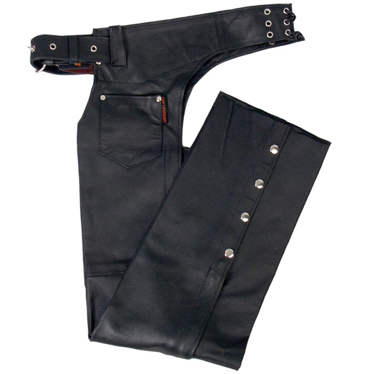 Hot Leathers CHM1001 Best Selling Black Fully Lined Unisex Leather Chaps Motorcycle Pants & Chaps