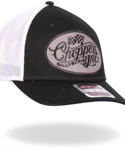 Hot Leathers CIA1022 Official Billy Lane's Choppers Inc Black And White Vintage Racing Trucker Hat Riding Gear