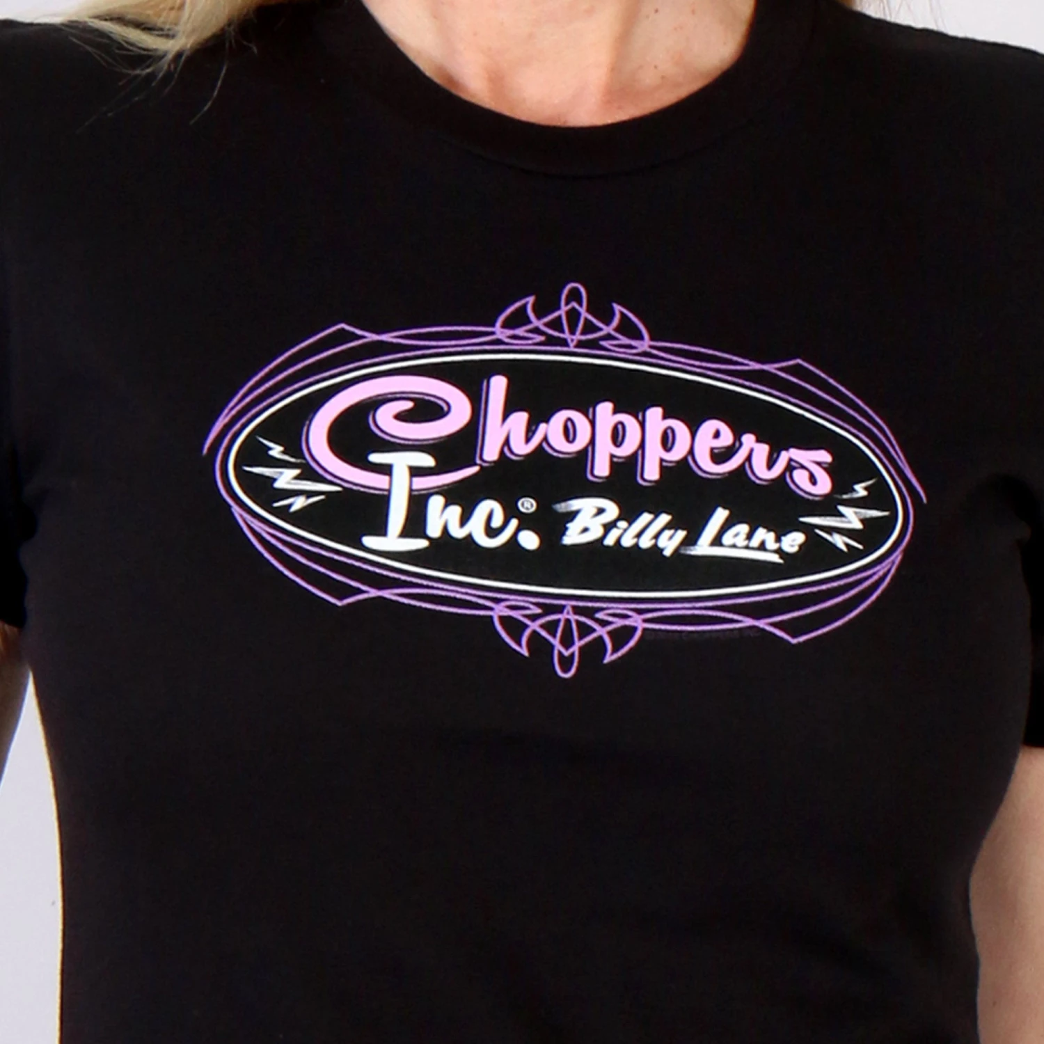 Hot Leathers Official Billy Lane's Choppers Inc CIL1008 Spark Plug Ladies Black T-Shirt