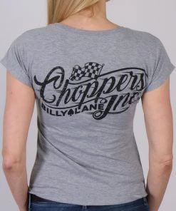 Hot Leathers Official Billy Lane's Choppers Inc CIL1012 Vintage Racing Ladies Heather T-Shirt Riding Gear