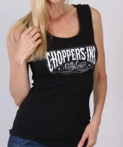 Hot Leathers Official Billy Lane's Choppers Inc CIL2007 Distressed Ladies Black Tank Top Riding Gear