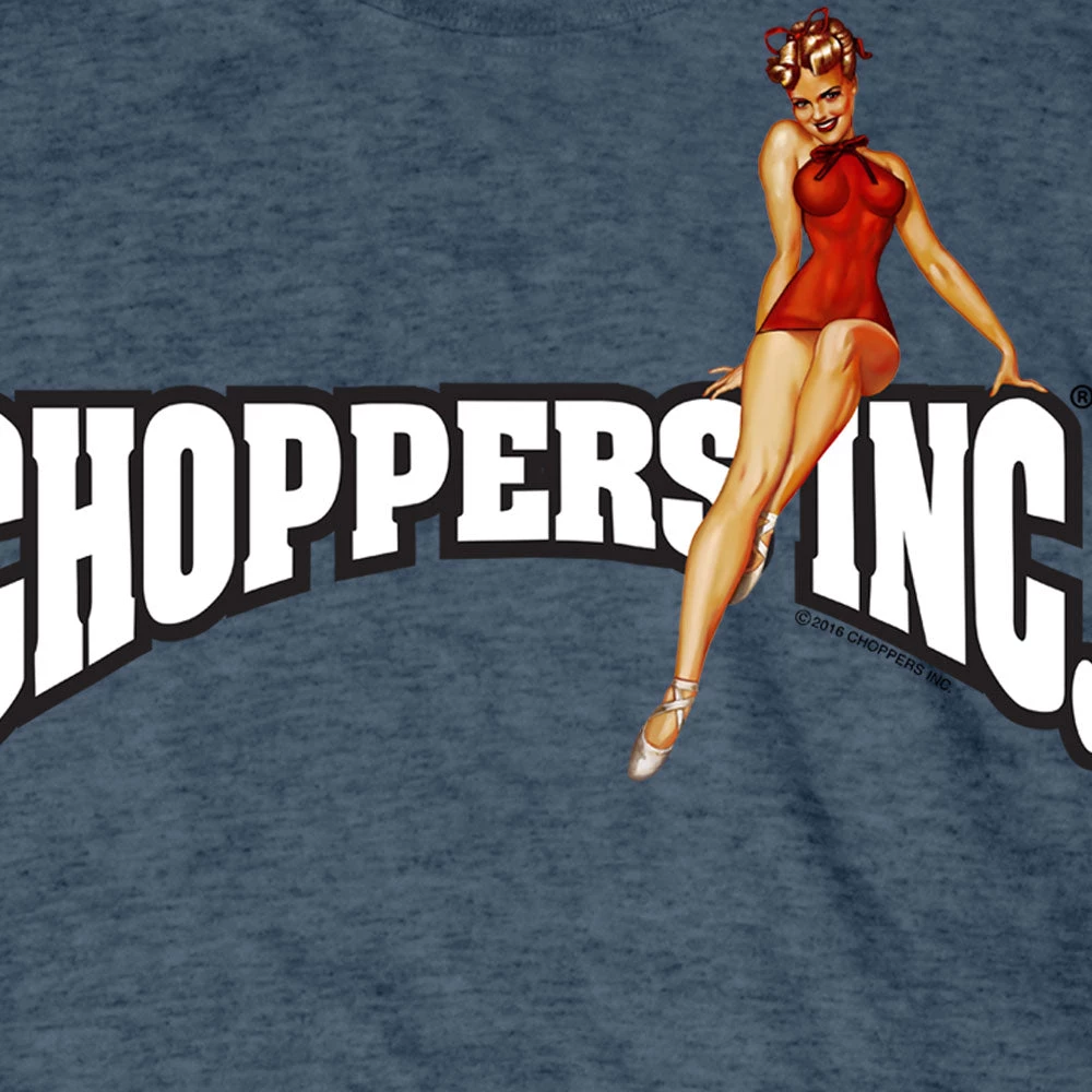 Hot Leathers Riding Gear Official Billy Lane's Choppers Inc CIM1003 Men’s Classic Pinup Heather Navy T-Shirt