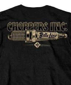 Hot Leathers Riding Gear Official Billy Lane's Choppers Inc CIM1005 Men’s Spark Plug Black T-Shirt