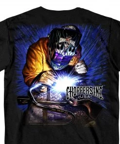 Hot Leathers Official Billy Lane's Choppers Inc CIM1027 Men’s Welder Two Sided T-Shirt Riding Gear
