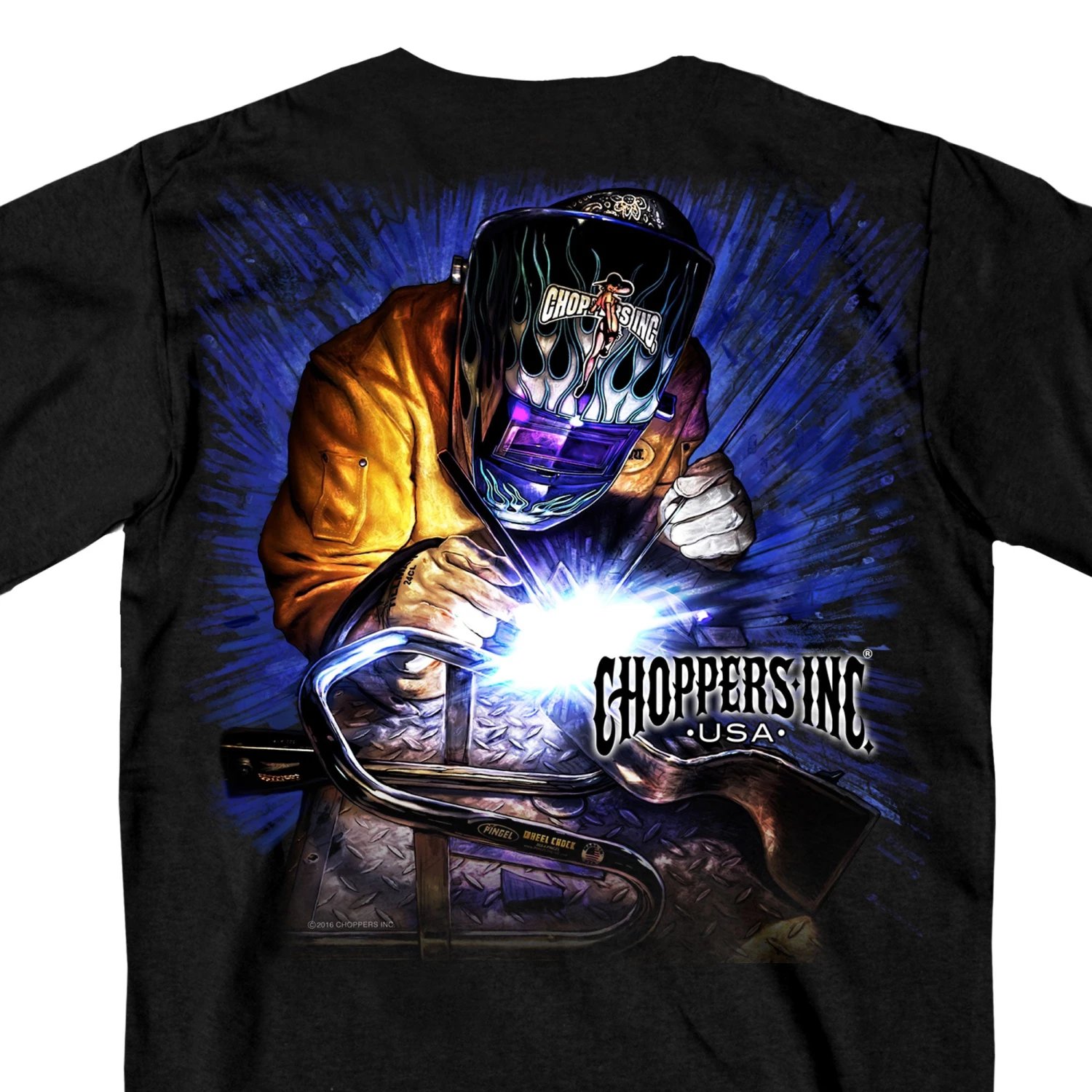 Hot Leathers Official Billy Lane's Choppers Inc CIM1027 Men’s Welder Two Sided T-Shirt Riding Gear