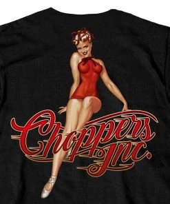 Hot Leathers Riding Gear Official Billy Lane's Choppers Inc CIM1031 Men’s Pinup Racer Black T-Shirt