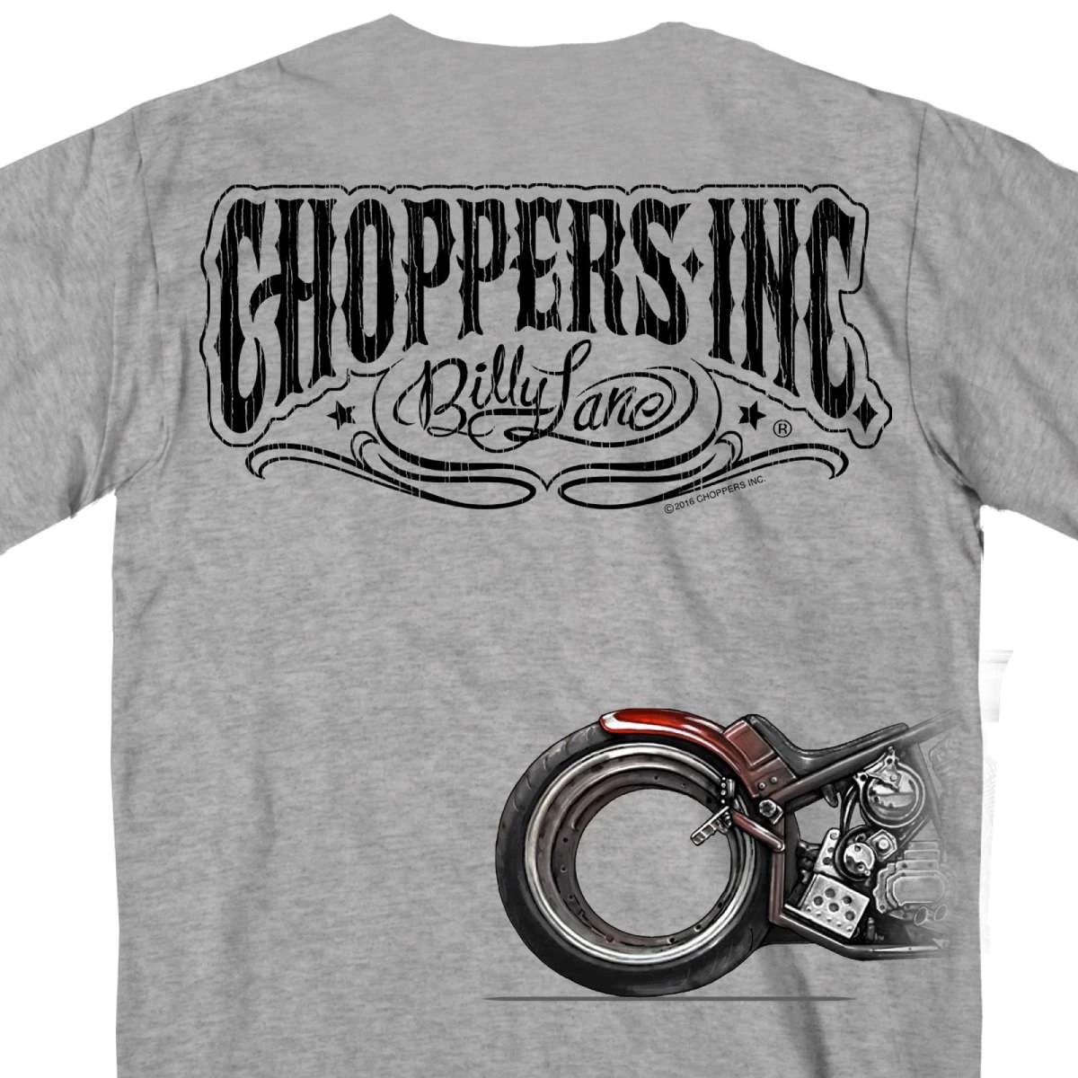 Hot Leathers CIM1034 Official Billy Lane's Choppers Ink. Bikes Over Time Heather Gray T-shirt Riding Gear