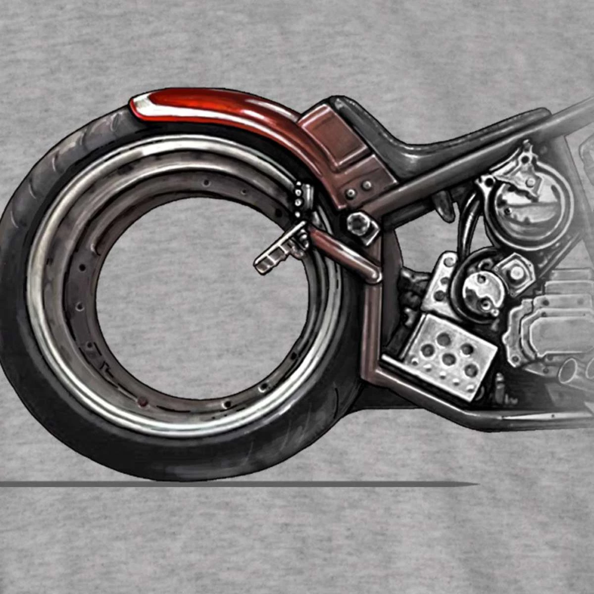 Hot Leathers CIM1034 Official Billy Lane's Choppers Ink. Bikes Over Time Heather Gray T-shirt Riding Gear