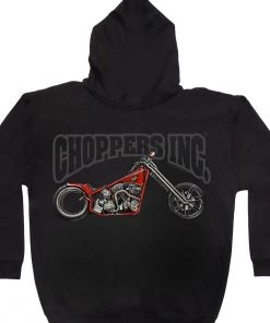 Hot Leathers Official Billy Lane's Choppers Inc CIM4032 Men’s Hubless Chopper Hooded Black Sweatshirt Motorcycle Jackets