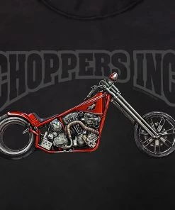 Hot Leathers Official Billy Lane's Choppers Inc CIM4032 Men’s Hubless Chopper Hooded Black Sweatshirt Motorcycle Jackets