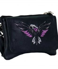 Hot Leathers CPE2006 Tribal Eagle Embroidered Ladies Clip Pouch Purse-8”X5”X1”