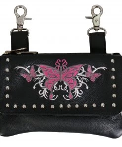 Hot Leathers CPE2007 Clip Pouch Pink Butterfly-8”X5”X1”