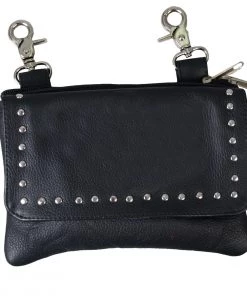 Hot Leathers CPS1011 Ladies Magnetic Clip Pouch With Studs Riding Gear