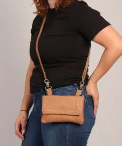 Hot Leathers CPS1015 Tan Studs Clip Pouch Riding Gear