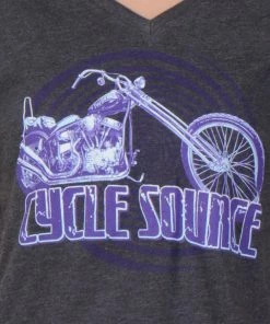 Hot Leathers Official Cycle Source CSL1012 Ladies Chopper Vintage Smoke T-Shirt