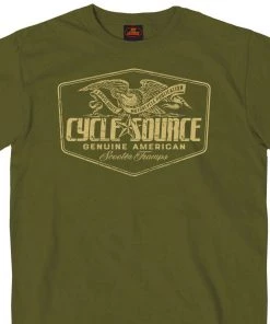 Hot Leathers Riding Gear Official Cycle Source Magazine CSM1007 Men’s Eagle Military Green T-Shirt