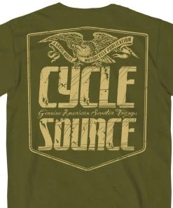 Hot Leathers Riding Gear Official Cycle Source Magazine CSM1007 Men’s Eagle Military Green T-Shirt