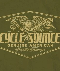 Hot Leathers Riding Gear Official Cycle Source Magazine CSM1007 Men’s Eagle Military Green T-Shirt