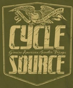 Hot Leathers Riding Gear Official Cycle Source Magazine CSM1007 Men’s Eagle Military Green T-Shirt