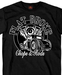 Hot Leathers Official Cycle Source Magazine CSM1009 Men’s Flat Broke Black T-Shirt