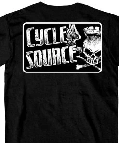 Hot Leathers CSM1015 Official Cycle Source Logo Black T-Shirt Riding Gear