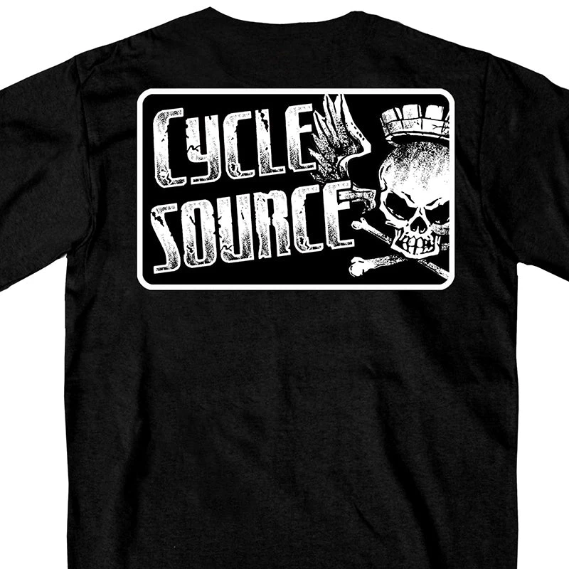Hot Leathers CSM1015 Official Cycle Source Logo Black T-Shirt Riding Gear
