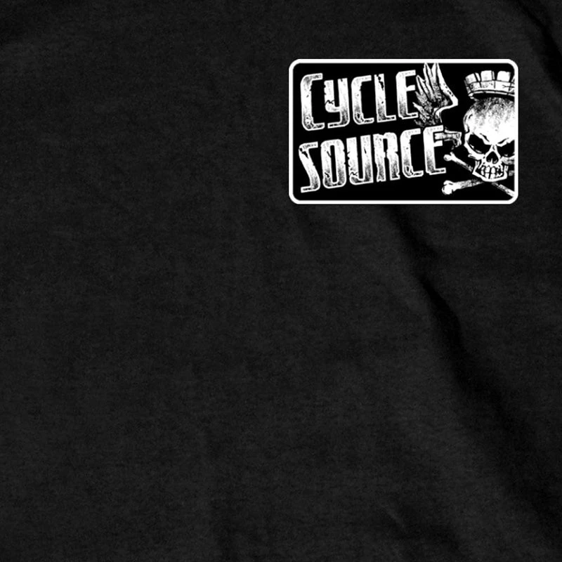 Hot Leathers CSM1015 Official Cycle Source Logo Black T-Shirt Riding Gear